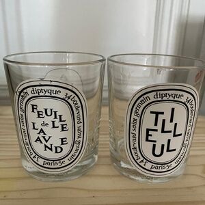 Diptyque glass candle jars set of 2 (classic 190g size)